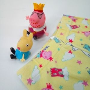 Peppa Pig Pajama Bottoms & Toys Set 100% Cotton Yellow Pink PJ 4T
